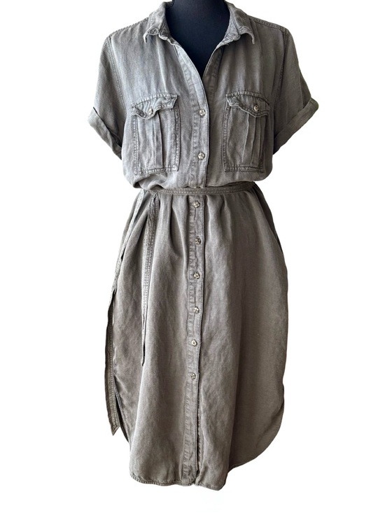 Lucky Brand Dresses & Skirts - Lucky Brand Linen Utility Midi Shirt Dress with Belt Size Large